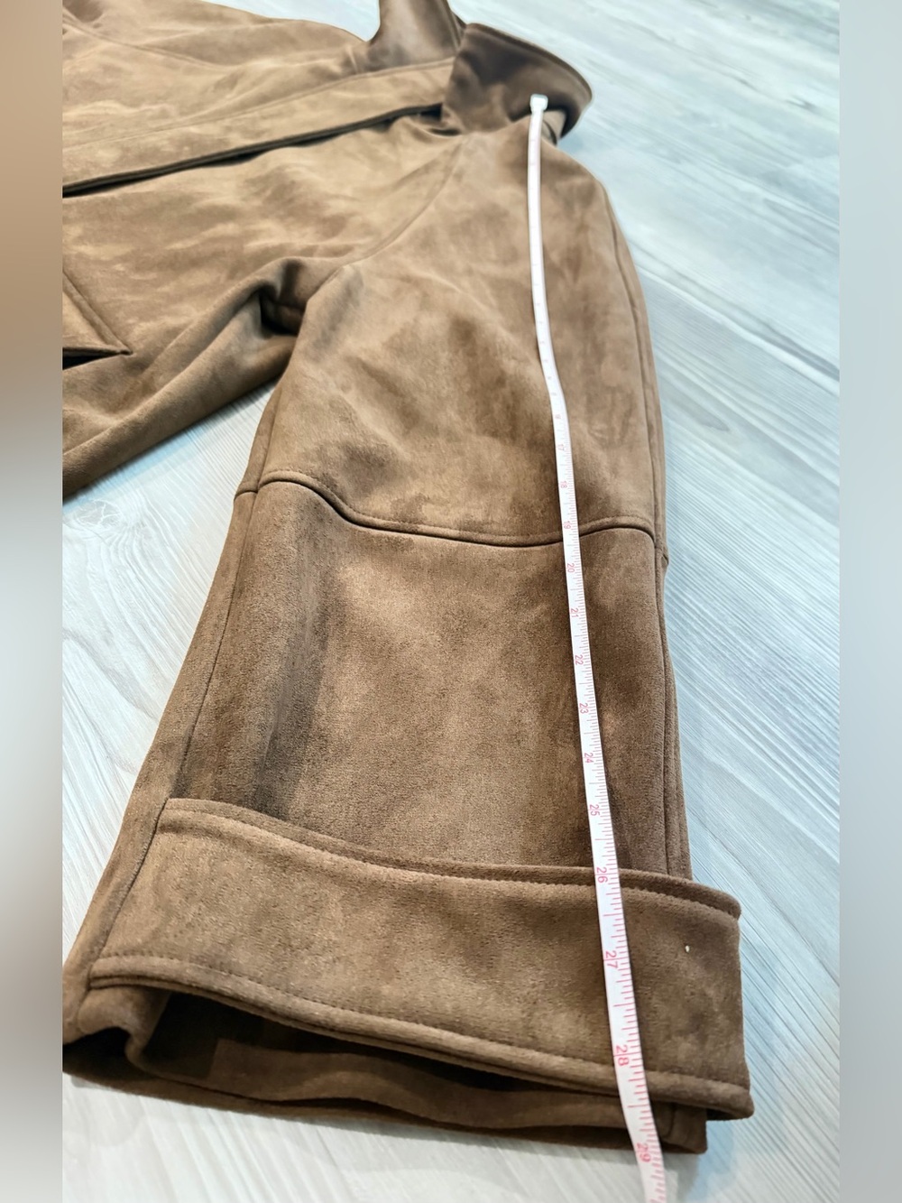 BNWT ZARA FAUX SUEDE JACKET, Gorgeous Brown / gold zip & snap buttons- Medium - Picture 14 of 17
